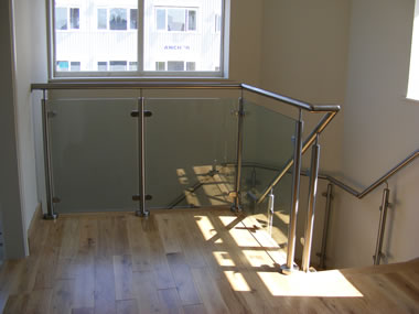 Bespoke stainless steel and glass staircase